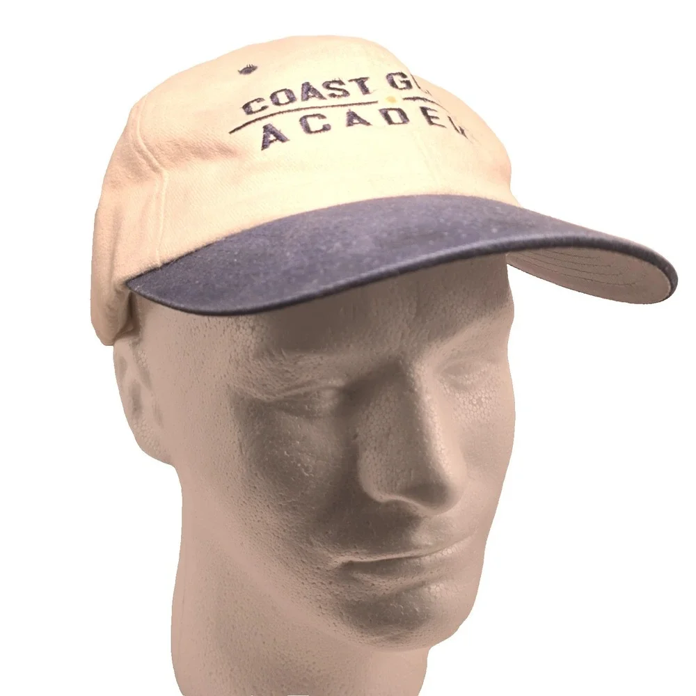 Champion Coast Guard Academy Hat Beige Navy Adjustable Cotton Cap - Picture 3 of 10